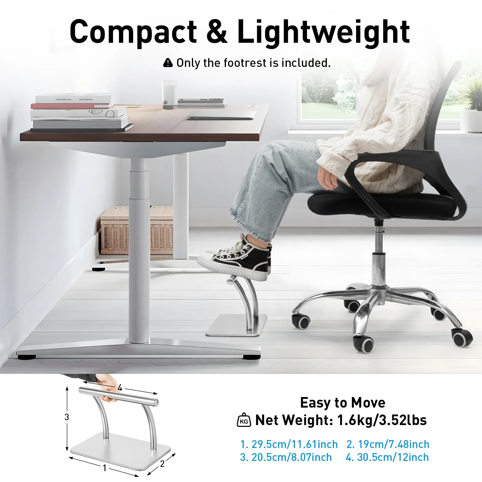 Stainless Steel Foot Rest for  - Footrest Under Desk review and price